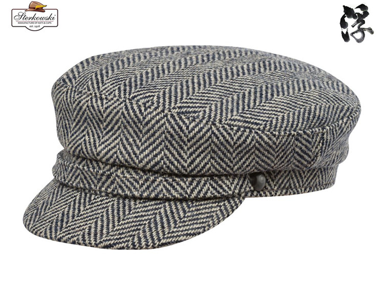 Polish centuries old shop Sterkowski vintage striped wool mixed wool violinist hand-made finished cap