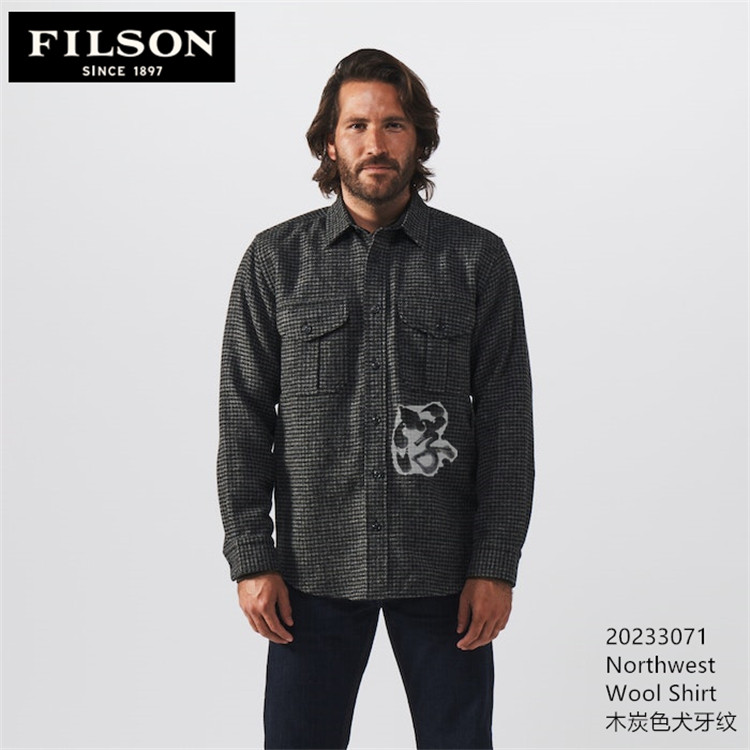 Northwest wool coarse wear warm shirt for American Filson Long sleeve loose shirt