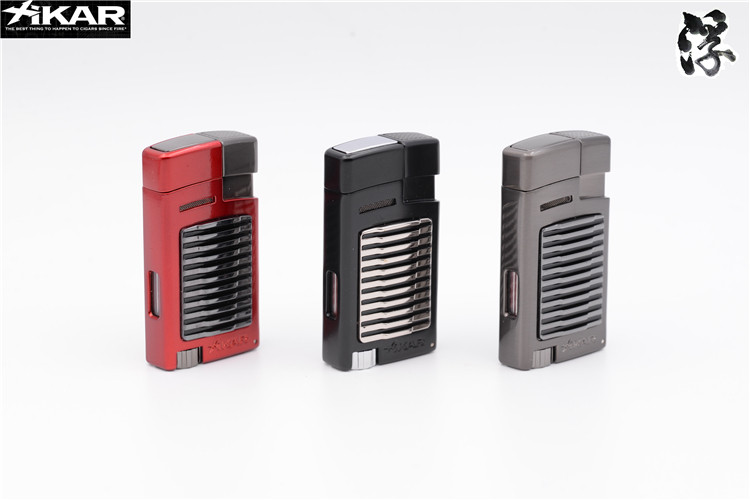 Xikar Forte 523 Cigar wind - proof direct - spray metal flame lighter black dark gray red