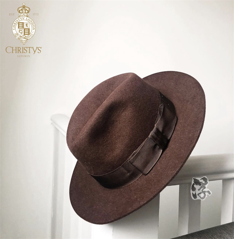 British system Christys Christie rabbit fur Fur classic Fadora casual waterproof brown courtesy hat 