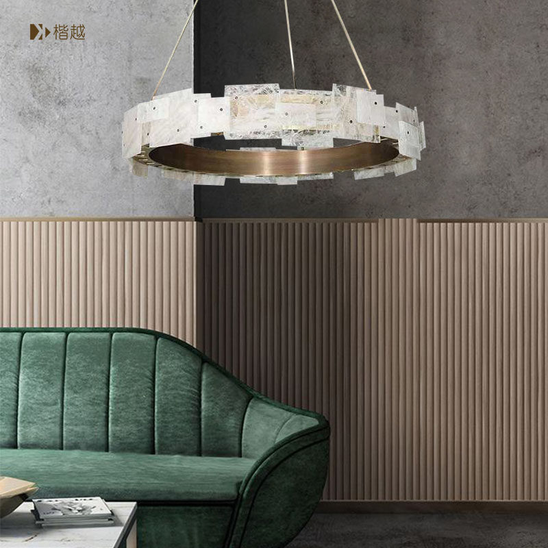 Postmodern Italian Light Luxury Lightroom Chancellor Creative Nordic Post-Modern Restaurant Lightroom Snow Flower Glass Lights