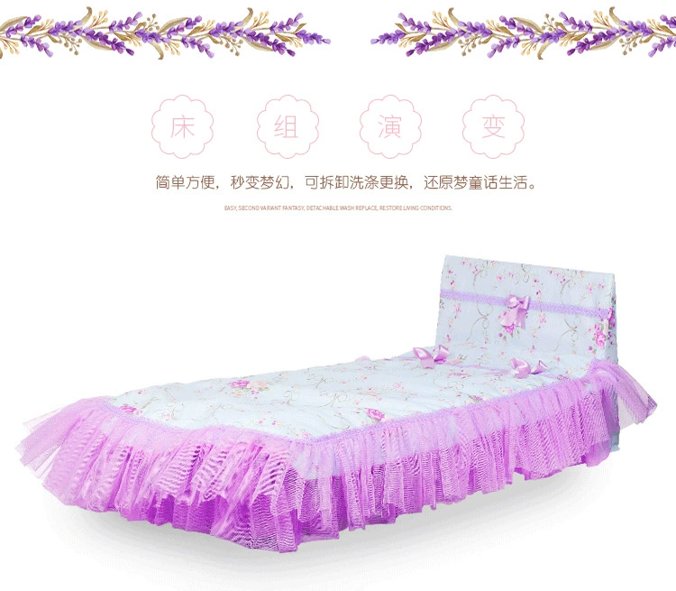 60cm sd Katie ba điểm bốn điểm búp bê Giường công chúa nội thất giường ngủ phòng ngủ đôi phụ kiện giường búp bê búp bê