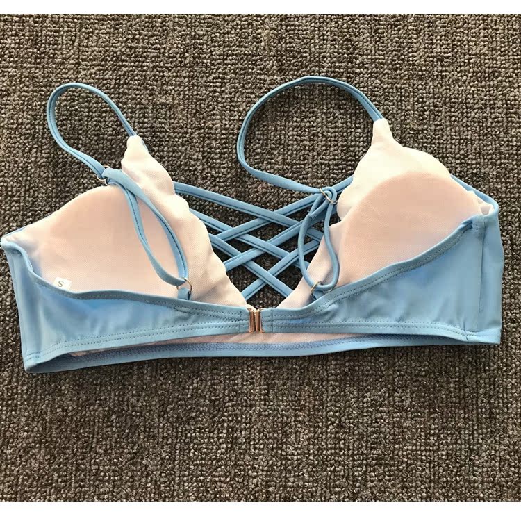 Mới bikini châu Âu và Mỹ chia tay áo tắm nữ bikini gợi cảm rỗng bikini spa ba điểm ngực nhỏ thu thập ao tam dep