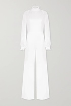 2021 VANESSA COCCHIARO womens Mary pleated satin jumpsuit