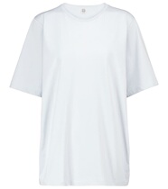  2021 TOTEME Light blue organic cotton lady short sleeve T-shirt