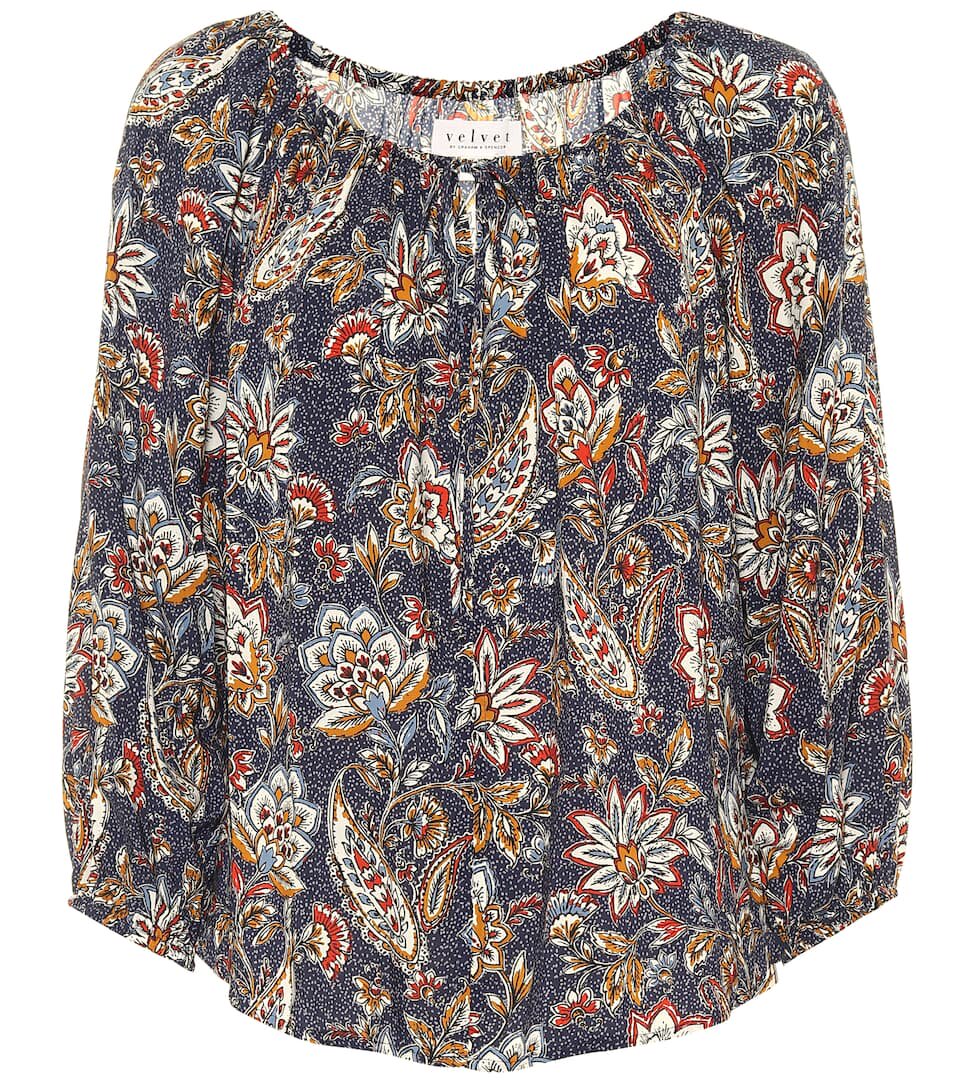  2021 VELVET floral printed blouse for blouses