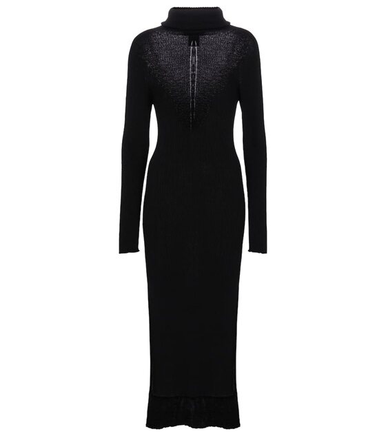  PHILOSOPHY DI LORENZO SERAFINI ROSTRIE KNIT HIGH COLLAR DRESS