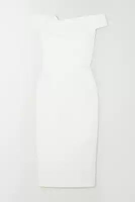 2020 ROLAND MOURET Monamy strapless wool crepe mid-length dress