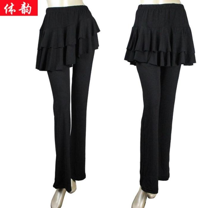 Round-layer Double-layer Flat Spring and Summer Adult Square Dance Dress Pants Female Latin Dance Dress Pants