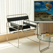 Vasiri Chair Medieval Casual Chair Ins designer Single chair Stainless Steel Furniture Home Net Red Genuine Leather Lounges