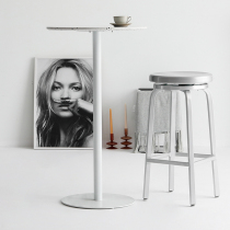 Aluminum Alloy Round Bar Stool Metal Bar Chair High Footstool Modern Minima Home Bar Chair American Industrial Wind Stools