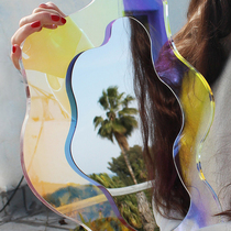 ins The same colorful acrylic mirror Art decoration mirror Net Red photo props shaped wall mirror without punching