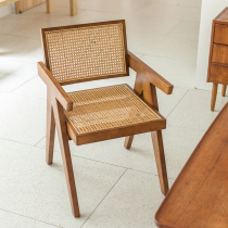 New Chinese Mesh Red Vines Chair Ins Rattan Chine Chair Designer Furniture Retro Home Backrest Armchair Dining Chair