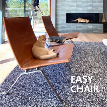 Danish Classic Medieval Furnishings Nordic Modern Designer Stainless Steel Wire Drawing Leather Lounge Chair Office Leisure Chair