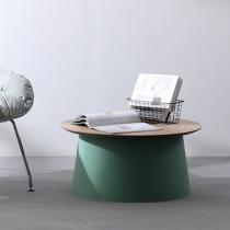 Minimalist modern round tea table light extravagant solid wood home small family dining room tea table combined bedroom floating window small tea table