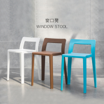 Creative thickened plastic stool Household adult bench square stool Living room dining table stool Low stool dining stool Conference stool