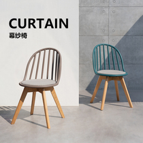 Home backrest cushion dining chair Nordic designer leisure chair Simple modern office chair Solid wood desk chair