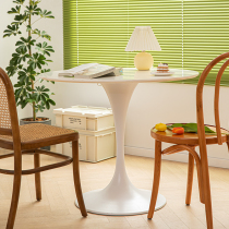 White Round Table Tennis Red Ins Nordic Rock Plate Table Home Small Household Type Light Lavish Round Tulip Coffee Table