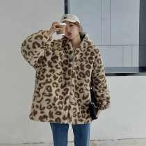 BAO WEN hooded lamb wool cotton jacket women 2021 Winter New thick loose Joker cotton coat students warm coat