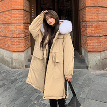 Design sense thickened down cotton jacket 2021 Winter New loose female student cotton coat long overalls