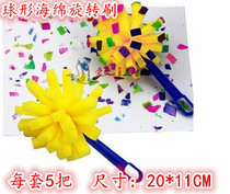 Art spherical sponge roller brush character extension seal kindergarten art material toy early education graffiti with creativity