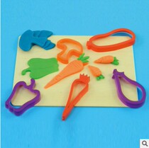 Fruit and vegetable animal color mud worker hand impression cutter squeeze cylinder kindergarten art area material painting template tool