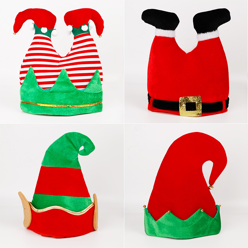 Christmas Decorations Creativity to blame Red Pants Leg Hat Children Adults Christmas Hat Clown Fairy hat party-Taobao