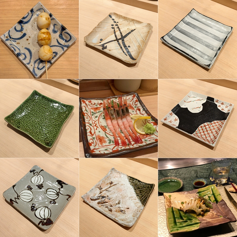 Shanyuan In-Stock Japanese Imported Ceramic Square Sashimi Plate, Grilled Food Plate, Kaiseki Cuisine, Japanese Food Omakase Tableware