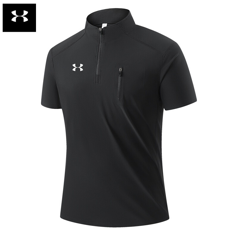 Under Armour Men's Half-Zip Stand Collar Short Sleeve Quick-Dry Breathable Sports Polo Shirt Under Armour Men's Half-Zip Stand Collar Short Sleeve Quick-Dry Breathable Sports Polo Shirt