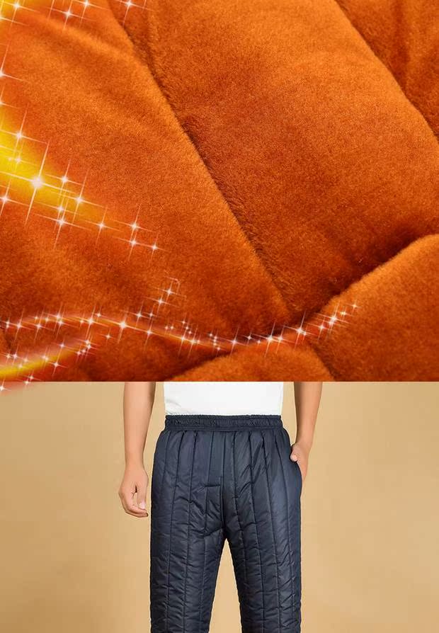 Quần dài nam và trung niên cộng với quần nhung dày thường xuyên ấm áp bố mặc quần thun để mặc quần dài mùa đông cũ quần tây