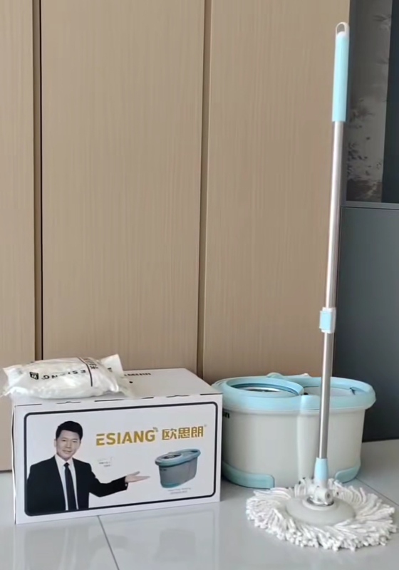 Osram Wukong Rotating Mop, Hands-Free Cleaning, Dual-Use for Dry and Wet, Strong Water Absorption, Non-Shedding, with Detachable Bucket