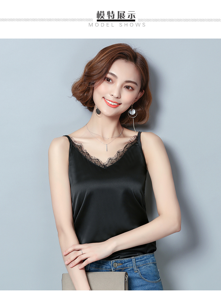 Áo choàng ren khâu yếm chạm đáy áo sơ mi nữ mùa hè mới mặc bộ đồ cổ chữ V gợi cảm với đoạn ngắn áo kiểu nữ đẹp tuổi 35