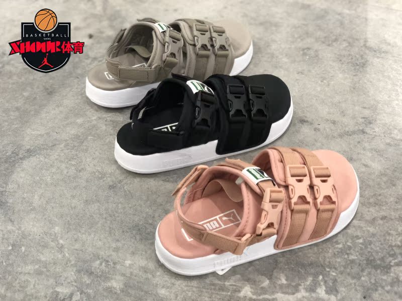 PUMA Hummer 17 mùa hè mới nam giới và phụ nữ Velcro thở dày dưới thể thao bãi biển dép 365630 01 02 dép sandal nữ 3 quai ngang