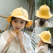 New spring baby hat pure cotton shade sun protection basin hat male and female children out for a minimalist art fisherman hat tide