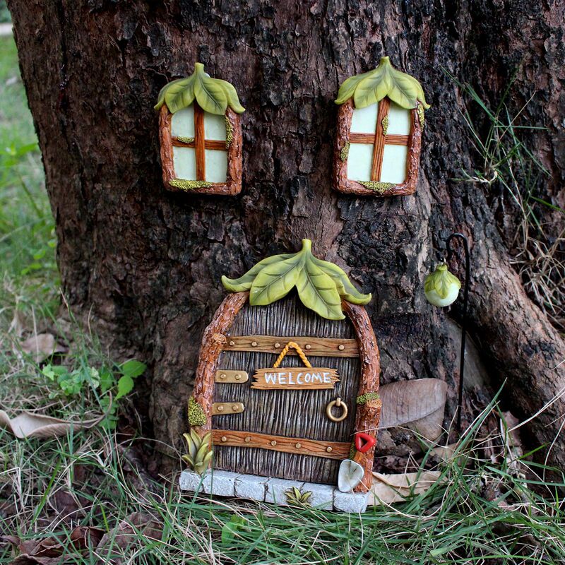 Fluorescent Leaf Door and Window Garden Ornaments, Creative Micro-Landscape Big Tree Decorative Ornaments, Garden Landscaping Hanging Ornaments Fluorescent Leaf Door and Window Garden Ornaments, Creative Micro-Landscape Big Tree Decorative Ornaments, Garden Landscaping Hanging Ornaments