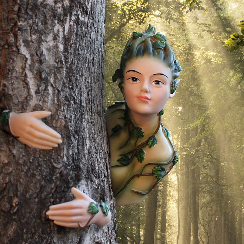 Tree Vine Female Demon Fairy Pendant Resin Outdoor Garden Tree Monster Landscape Decoration Tree Face Ornament Craft