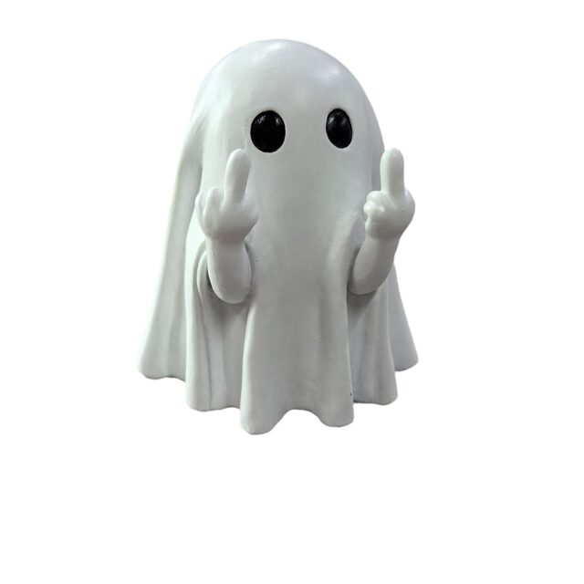 New Halloween cute ghost ornaments creative vertical middle finger provoking ghost desktop decorations to give friends gifts