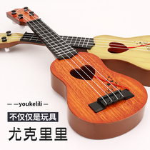Children can play the heart-shaped ukulele for beginners Chinese style childrens toy guitar enlightenment early education music gift