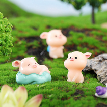 9 Zodiac Cartoon Pig Dolls Animal Dolls Birthday Gifts Flower Bonsai Decoration DIY Baking Cake Ornaments