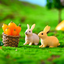 Simulation bunny PVC doll home fish tank succulent plant flower pot landscaping DIY baking cake decorations