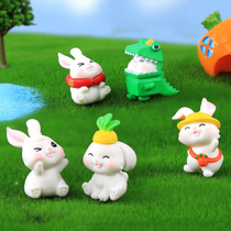 Dinosaur bunny doll childrens toys birthday gifts desktop bookcase micro landscape ornaments baking cake accessories