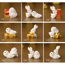 New Year Bunny Doll Doll Gold Bar Yuanbao Ornament Fish Tank Flower Potted Plant Dressing Opening Baking Cake Ornament
