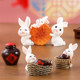 Little White Rabbit Resin Doll Ornament Mid-Autumn Moon Cake Model Children Play House Toy Baking Cake Decoration