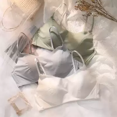 Unmarked underwear women's ultra-thin summer small breasts gather student girl's chest to prevent the light from wearing big breasts