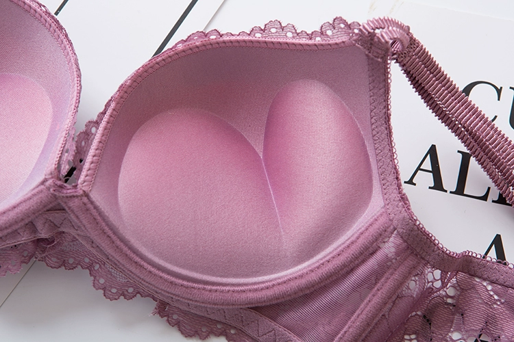 Không có vòng thép phụ nữ sexy đồ lót bộ mỏng ren điều chỉnh áo ngực nhận được một ngực nhỏ dày ngực thu thập áo ngực
