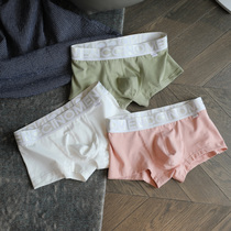 Pure cotton mens underwear Summer thin Air Breathable High Bomb Low Waist Four-corner Shorts Personality Trend Youth Flat Corner Pants