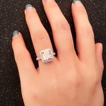 1 carat cushion diamond ring Group set diamond ring female wedding 18K white gold princess square diamond ring GIA loose diamond customization