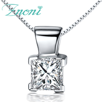 18K Platinum Diamond Necklace 50 Princess Square Diamond Lock Bone Chain PT Platinum Diamond Pendant GIA Nude Drill Custom