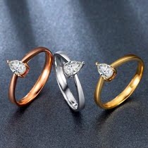 18K Platinum 30 Drop Shaped Diamond Female Ring Fashion Rose Gold Pear-shaped Diamond Ring Courseage Custom