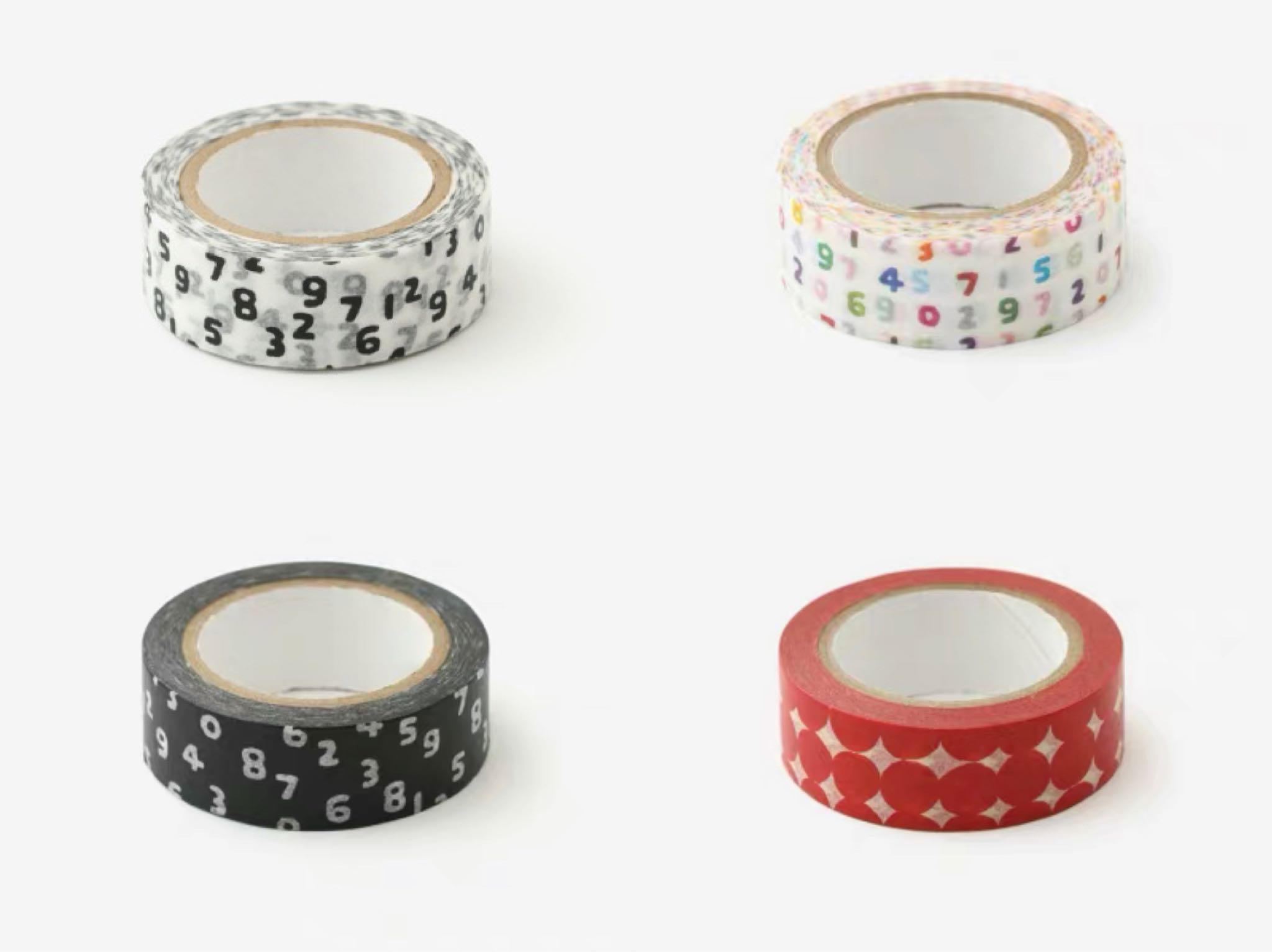(Grapefruit-packaging) Japan SOUSOU new narrow version of the digital color black and white red dot washi tape